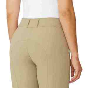 Pantalones de equitación de cintura alta para mujer 2026, largos, con parches en las rodillas, cierre de botón, color liso - Product Image 4