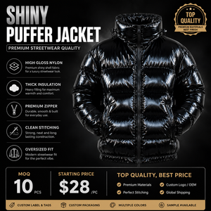 Chaqueta de plumón satinada brillante para hombre, personalizada, con cuello alto, cierre de cremallera, impermeable, de longitud regular, con capucha, para clima extremo - Product Image 2