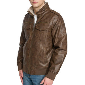 Veste en cuir véritable pour homme, vente en gros, couleur marron vintage, vestes de moto pour homme - Product Image 4