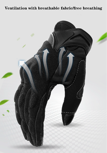 Breathable Fabric <b>Men</b> Motorbike Racing <b>Gloves</b> Factory Manufacture 100% Leather Made Riding <b>Gloves</b> - Product Image 3