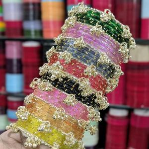 Bracelets en verre plaqué argent colorés et tendance pour femmes – Empilables, écologiques et personnalisables – Bijoux de poignet quotidiens - Product Image 1