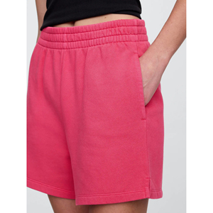 High Quality 100% Cotton Women's Shorts Breathable Quick Dry Summer Casual Wear <b>Elastic</b> Waist High Waist Button Vintage Style - Product Image 3