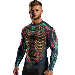 Chemise de surf SeaSkin professionnelle à séchage rapide, antibactérienne, en polyester/nylon, UPF 50+, manches longues pour homme, rashguard BJJ, natation - Product Image 3