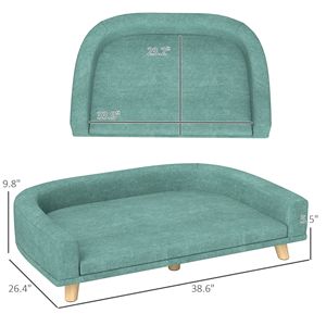 Divano Letto per Cani Verde con Cuscino Lavabile per Cani e Gatti di Taglia Grande - Product Image 2