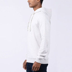Sweat-shirt à capuche blanc pour homme, coupe classique, décontracté, en tricot, doublé de polaire, respirant, couleur unie, vêtements d'hiver - Product Image 1