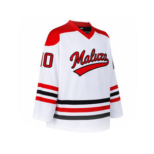 Camiseta de Hockey sobre Hielo Personalizada Blanca para Hombre, Ropa Deportiva, Nombre y Número Personalizados, Transpirable, Venta al Por Mayor OEM - Product Image 3