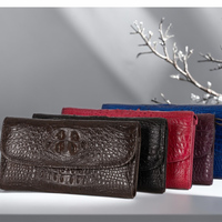 Pochette de luxe multifonction en cuir véritable imperméable pour femme, porte-cartes long avec plusieurs emplacements pour cartes