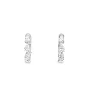 Pear Cut Lab Grown Diamond <b>Hoop</b> <b>Earrings</b> 14K 18K <b>Solid</b> Gold Bridal Wedding Modern Luxury Minimalist Elegant Huggies Fine Jewelry - Product Image 4