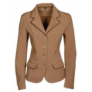 2026 Custom Women's Camel Color Cotton Polyester Riding Blazer Long Sleeve <b>Equestrian</b> Jacket Show Jumping Attire Custom Logo - Product Image 3