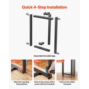 Gambe per Mobili in Acciaio Resistente 74 cm (A) x 45 cm (L), Design Modulare, Facile Montaggio, Carico Massimo 1000 kg, Forma a T Quadrata per 900 kg - Product Image 6
