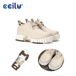 Chaussures de marche basses EVA couleur unie imperméable automne été bottines fermeture à lacets doublure en néoprène bottes de pluie à bout fermé - Product Image 1