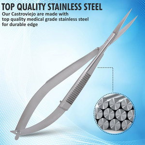 Beauty Extra Sharp Micro Spring Cuticle Scissors Stainless Steel Nail <b>Trimmer</b> Non-Slip Handles for Dead Skin Removal Eyebrow - Product Image 3