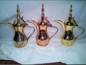 Ensembles de café arabe personnalisés Dallah cafetière et théière en métal en laiton avec long bec fournisseur d'ustensiles en Inde - Product Image 2