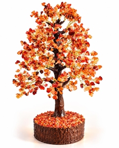 Árbol de bonsái hecho a mano con piedras de cornalina roja, escultura de piedras Feng Shui, decoración de prosperidad, abundancia, regalo, meditación. - Product Image 3