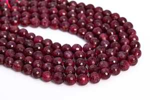 Perles de rubis rouges micro-facettées, rondes, en pierres précieuses, pour la création de bijoux, bracelets, colliers, fournitures de bricolage - Product Image 3