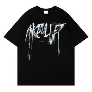 Camiseta de algodón 100% para hombre al por mayor, de lujo, 300G, unisex, con logo personalizado, cuello simulado, lisa, oversize, de corte holgado, de alto gramaje y transpirable. - Product Image 1