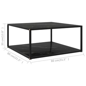 Mesa de centro de vidrio templado negro y acero con recubrimiento en polvo - Product Image 5