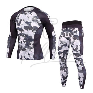 Conjunto de Camiseta Deportiva de Compresión para Hombre, Color Verde Oliva Oscuro, Manga Larga, Cuello Redondo, 2 Piezas, Secado Rápido, Transpirable, para Yoga - Product Image 4