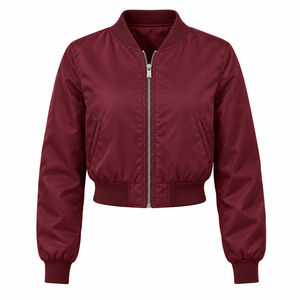 Nouvelle conception de vestes bomber de sport courtes, vestes bomber personnalisées OEM, veste bomber pour femmes de haute qualité, imperméable - Product Image 2