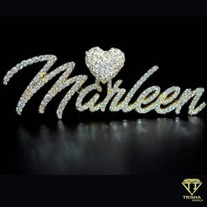 จี้ชื่อแบบสั่งทำพิเศษ Marleen ดีไซน์รูปหัวใจ ประดับเพชร VVS ผลิตในห้องปฏิบัติการ ชุบทองคำขาวบนเงินแท้ 925 ชุบโรเดียม - Product Image 5