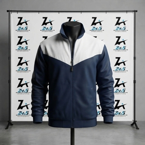 Veste de lacrosse streetwear de qualité supérieure, broderie sur toile de coton, veste tendance avec fermeture éclair, veste de lacrosse pour homme - Product Image 1