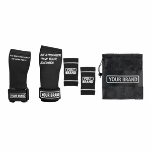 Agarraderas de Levantamiento de Pesas con Logotipo Personalizado, Correa de Muñeca Ajustable, Protector de Palma para Gimnasio, CrossFit, Powerlifting y Entrenamiento de Fuerza - Product Image 1