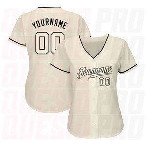 Custom Cream Cream–Black Authentic <b>Baseball</b> Jersey Personalized Sublimation Printing Custom Logo Design Color Customization - Product Image 3