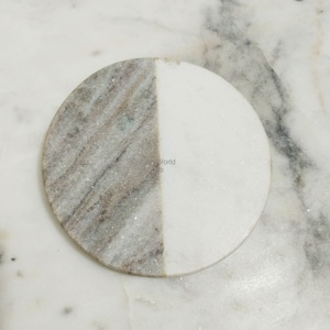 Toronto Stone Eco-Friendly Natural <b>Marble</b> <b>Coaster</b> Toronto White Artistic 100mm Diameter 6mm Thick Drinkware Mats Pads - Product Image 1