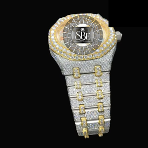 Reloj de Lujo en Oferta, de Acero Inoxidable con Incrustaciones de Diamantes, Bisel de Cristal Completo, Reloj de Pulsera de Cuarzo para Fiestas, Estilo Hip Hop y Urbano - Product Image 2