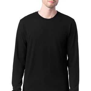 T-shirts à manches longues pour hommes 2026, 100 % coton, col rond, manches complètes, vert, prix de gros, T-shirts et sweat-shirts - Product Image 2