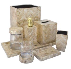 Dernière collection : Ensemble d'accessoires de salle de bain décontractés avec chaînes à motifs carrés, provenant d'un fournisseur de confiance - Product Image 1