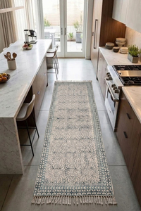 10x14 Ft Cotton Oversized Bohemian Floral Pattern <b>Anti</b>-<b>Slip</b> Eco-Friendly Handmade Floor <b>Mat</b> for Living Room - Product Image 3