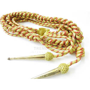 Aiguillettes de Nailon/Algodón de Calidad Superior Personalizables al por Mayor, Cordones Planos para Uniformes con Puntas Metálicas Doradas - Product Image 1