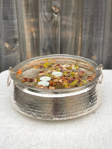 Bol de pédicure artisanal en cuivre et argent martelé pour le massage des pieds, le soulagement du corps Spa Essentials bassin de pédicure rond - Product Image 2