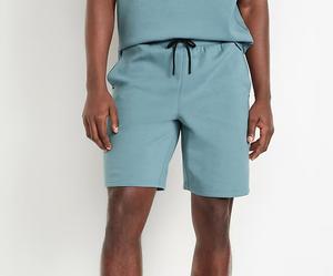 กางเกงขาสั้นผู้ชายสีพื้นผ้าฝ้ายเทอร์รี่มีเชือกผูกเอว เหมาะสำหรับใส่เล่นน้ำชายหาดหรือเล่นกีฬา - Product Image 3