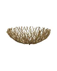 Exclusivo Plato Decorativo Bohemio de Metal Hecho a Mano con Forma de Rama, Acabado Dorado, para Decoración del Hogar - Product Image 1