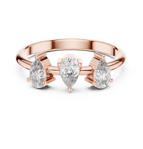 Anillo de Compromiso de Diamante Cultivado en Laboratorio con Corte de Pera en Oro Rosa para Mujer, Regalo Minimalista para Boda o Aniversario - Product Image 1