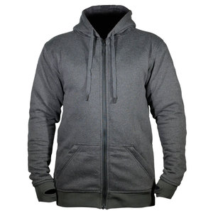 Sudadera con capucha y cremallera para hombre, color gris oscuro, corte regular, algodón French Terry, estilo casual para otoño, fabricante de ropa personalizada para hombre - Product Image 4