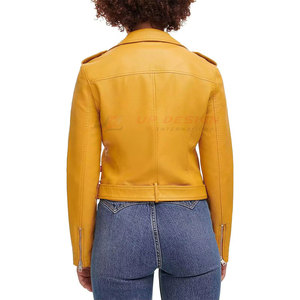 Dernière conception, qualité supérieure, veste en cuir pour femme, hiver, col rabattu, respirante, écologique, personnalisable, vente en gros - Product Image 2