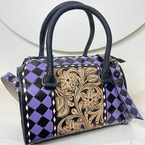 Sac Speedy 11 pouces en cuir à carreaux fait main pour femme, sac à main élégant en cuir de vachette, sac bandoulière, sac de voyage, collection March Expo 2026 - Product Image 4