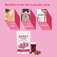 Poudre de superaliment rouge très vendue, mélange de poudre de smoothie aux baies d'açai, poudre de jus aux saveurs de baies mélangées