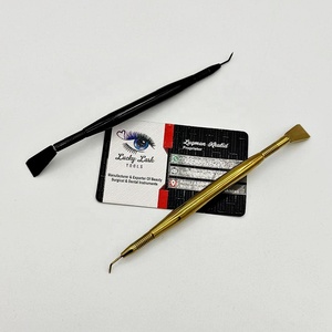 Outil de levage de cils plaqué or noir Peigne Étiquette personnalisée Outils de levage de cils en acier inoxydable Lotion Gel - Product Image 2