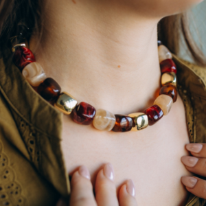 Collier en résine pour filles, idéal pour les fiançailles, les mariages, style indien fait main, plaqué argent, de bonne qualité - Product Image 3