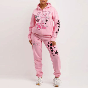 OEM Pullover Hoodie and Sweat <b>Pant</b> for Women Sweatshirt Jogger Set 100% Cotton Fleece 2 Piece Set Tracksuits for Women - Product Image 1