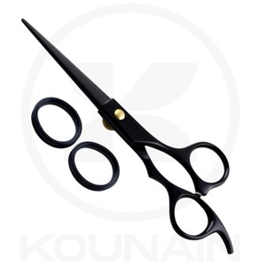 Ciseaux de barbier professionnels japonais en acier inoxydable 420, droitiers, à pointe arrondie, manche moyen, non pliables, pour cheveux - Product Image 3