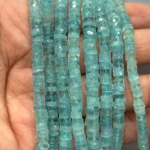 Perles lisses en forme de copeaux d'aigue-marine naturelle, bleu marine AA, pour la fabrication de colliers et bijoux, vente en gros - Product Image 6
