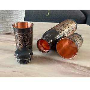 ขวดน้ำทองแดงพร้อมฝาปิด ดีไซน์แบบดั้งเดิม พกพาสะดวก ใช้ในบ้าน - Product Image 6