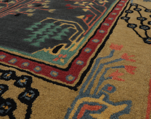 Alfombra KNOT RUG de lana hecha a mano, de alta calidad, ecológica, antideslizante, gris azulado, para sala de estar, habitaciones infantiles, hoteles y oficinas. - Product Image 3