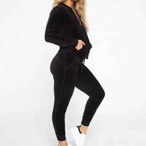 Conjunto Deportivo de Tela Brillante Premium, Ropa Deportiva de Invierno de Tela Suave, Atuendo Elegante para Mujer, Chándal de Terciopelo de Talla Grande - Product Image 6