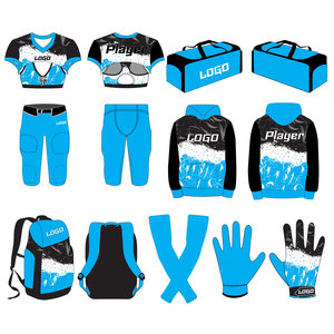 Ensemble uniforme de football américain pour femmes : sweats à capuche, sacs de sport, gants, manchons de protection UV en tissu respirant (avant/arrière) - Product Image 4